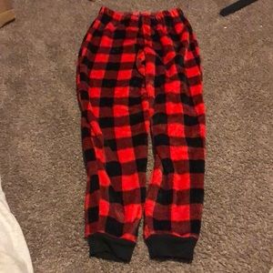 Fluffy Black and white checkered pants